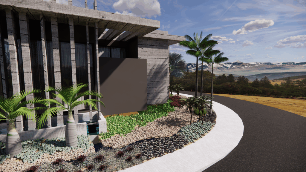 Projeto arquitetônico para projetar sua casa com design moderno e paisagismo integrado.